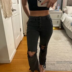 Distressed Black Women's Jeans